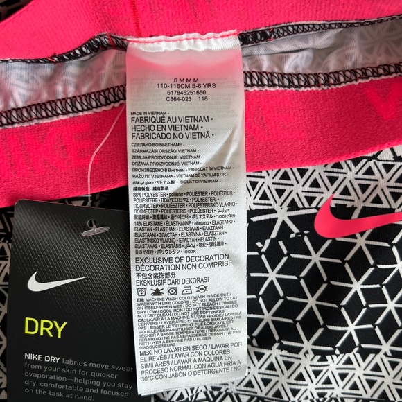 NWT Nike Dry Little Girls' Sport Essentials Leggings Geometric Pattern Size 6 - Picture 5 of 10